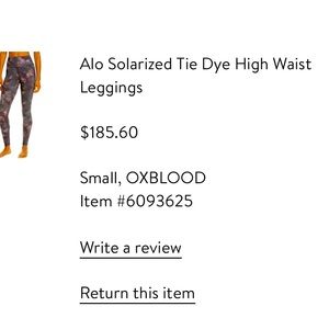 Alo leggings size S in mint condition